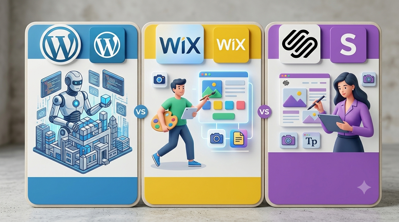WordPress vs Wix vs Squarespace